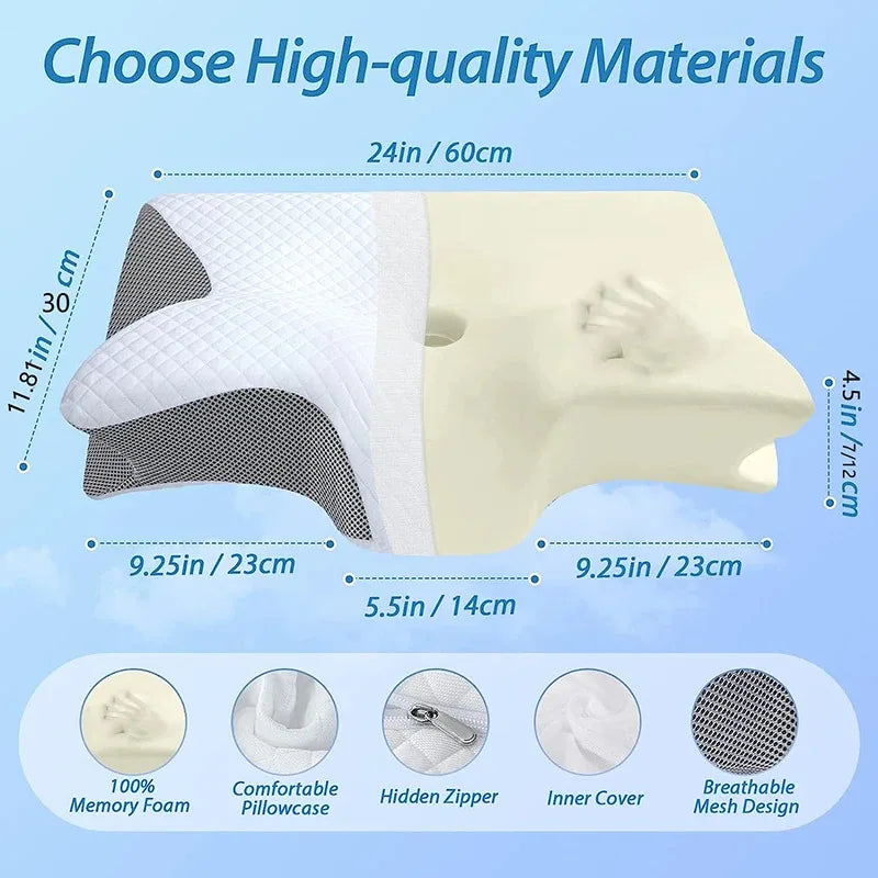 2 in 1 Ergonomic Memory Foam Cervical Pillow