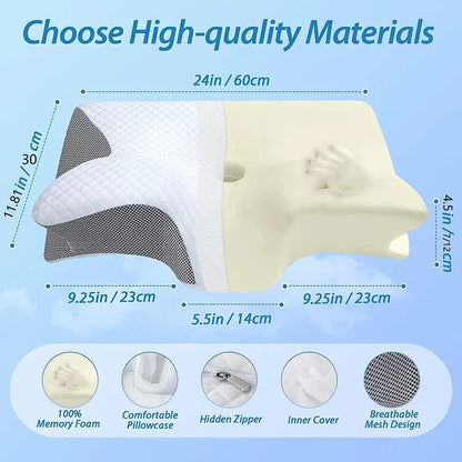 2 in 1 Ergonomic Memory Foam Cervical Pillow