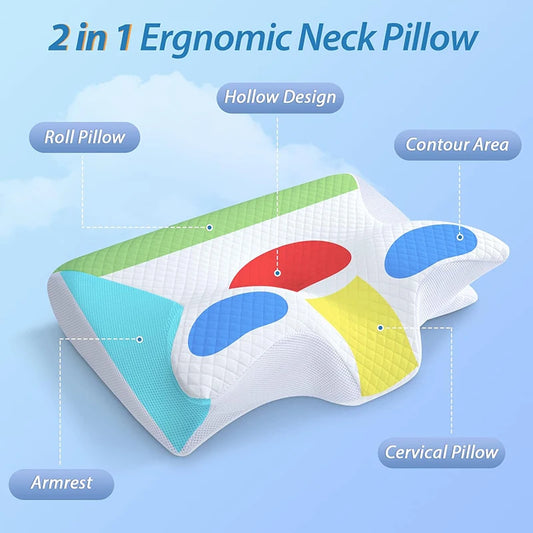 2 in 1 Ergonomic Memory Foam Cervical Pillow